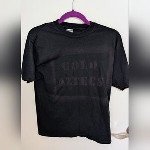 Jerzees Black Tee with Gold Aztecs Print